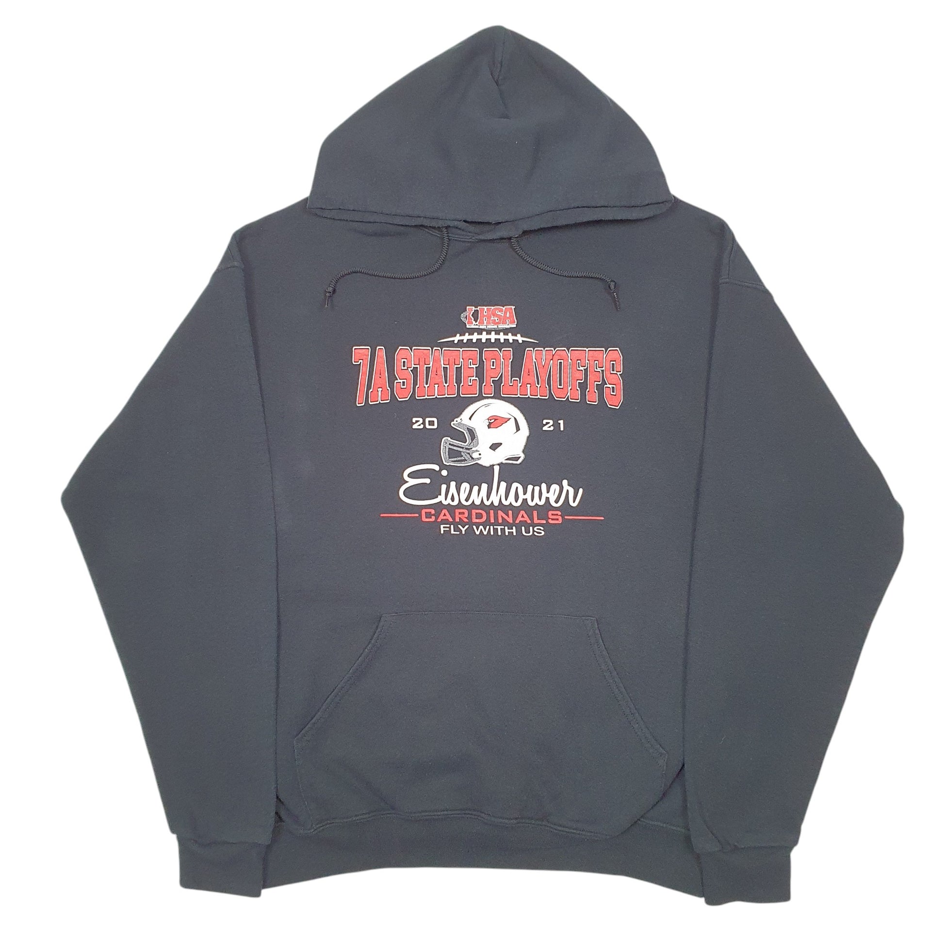 Mens Black Unbranded HSA Eisenhower Cardinals Football 2021 Hoodie Jumper