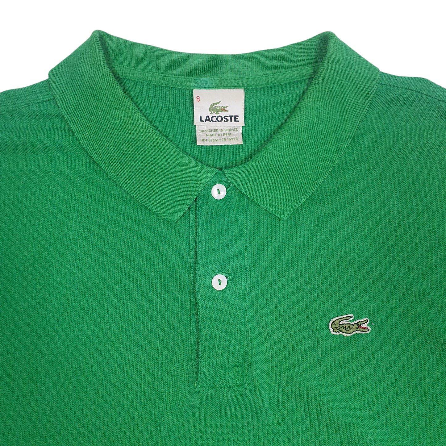 Mens Green Lacoste  Short Sleeve Polo Shirt