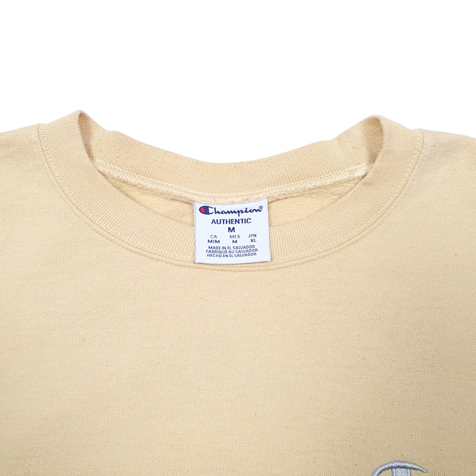 Mens Yellow Champion  Crewneck Jumper