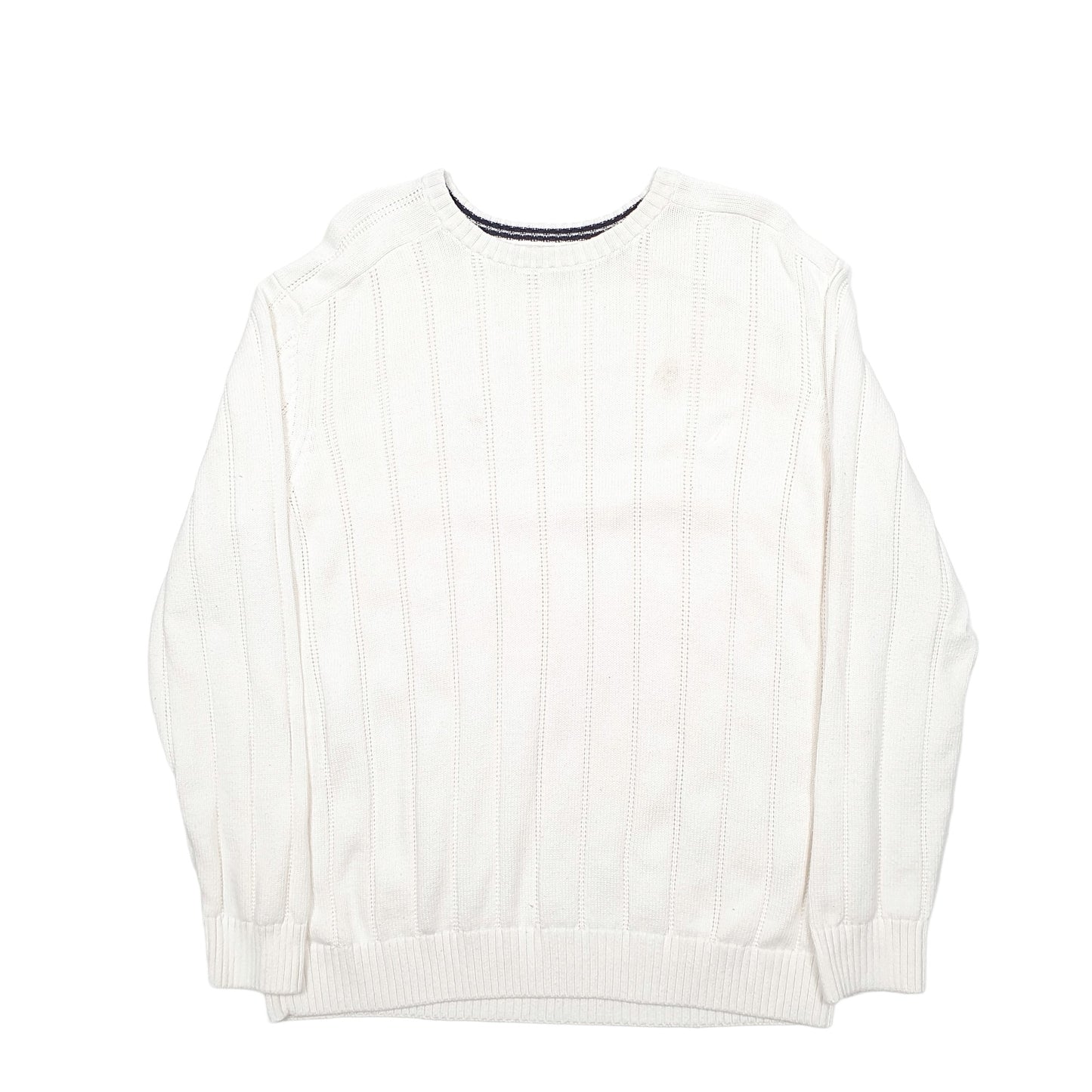 Mens White Nautica Knit Crewneck Jumper