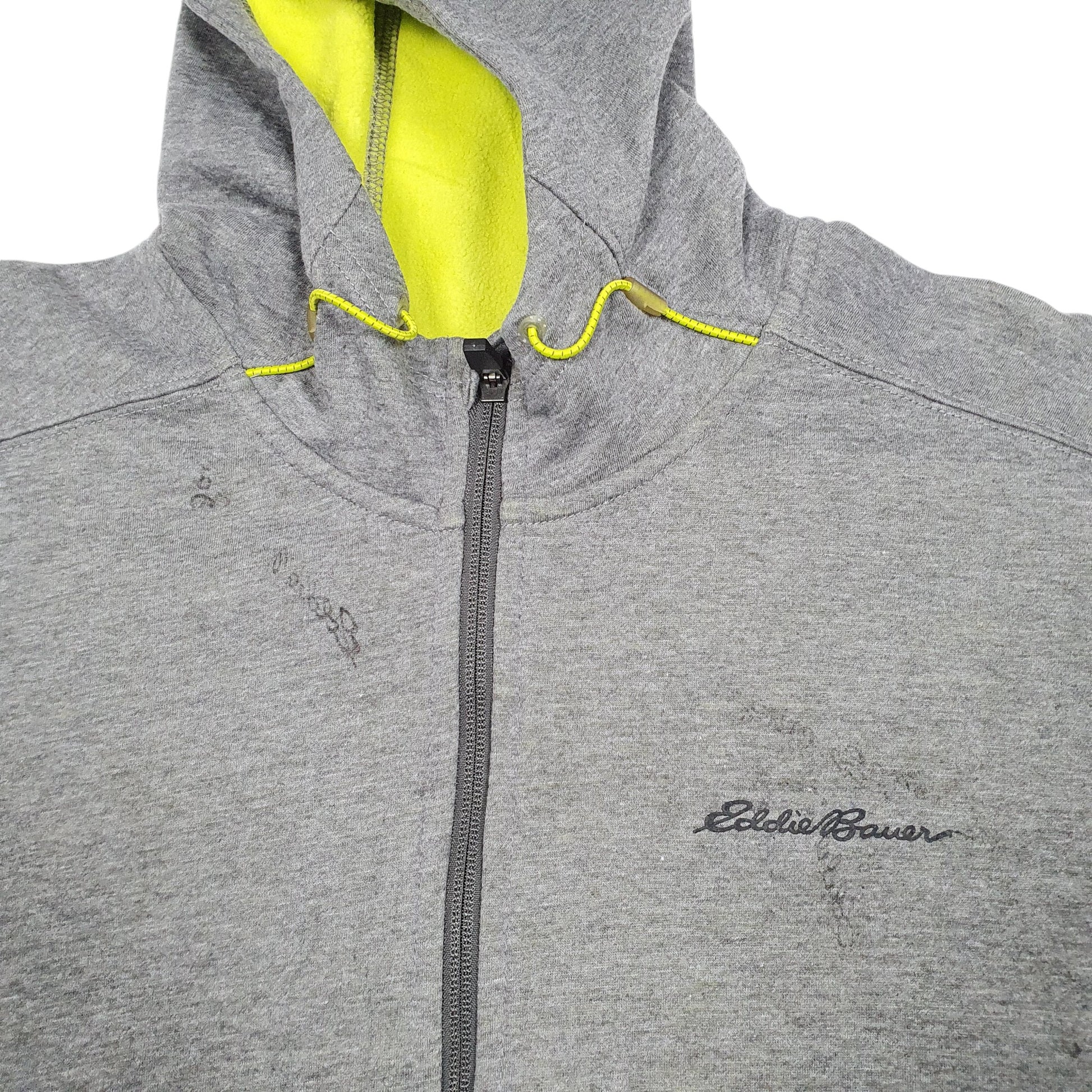 Mens Grey Eddie Bauer Hoodie Outdoor Full Zip Jumper