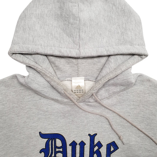 Mens Grey Adidas Duke Tennis Spellout Hoodie Jumper
