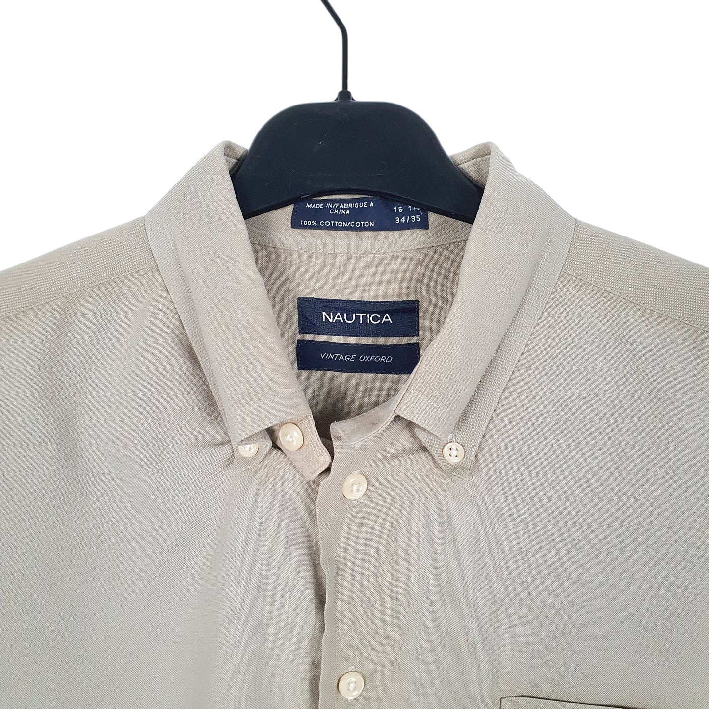 Mens Khaki Nautica Vintage Oxford Long Sleeve Shirt