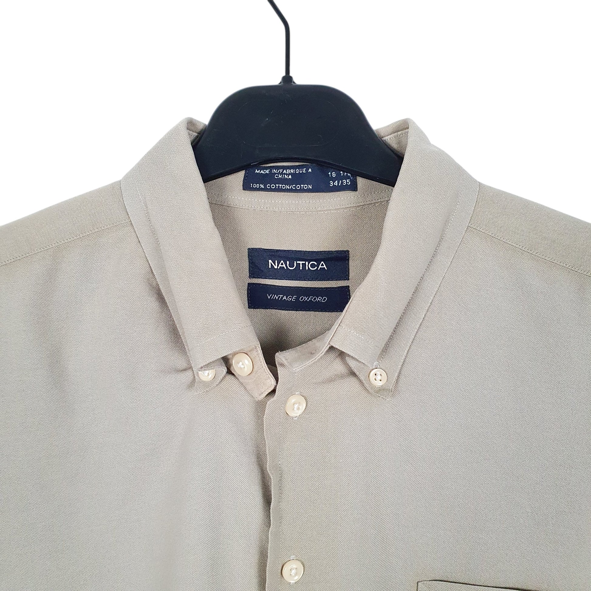 Mens Khaki Nautica Vintage Oxford Long Sleeve Shirt