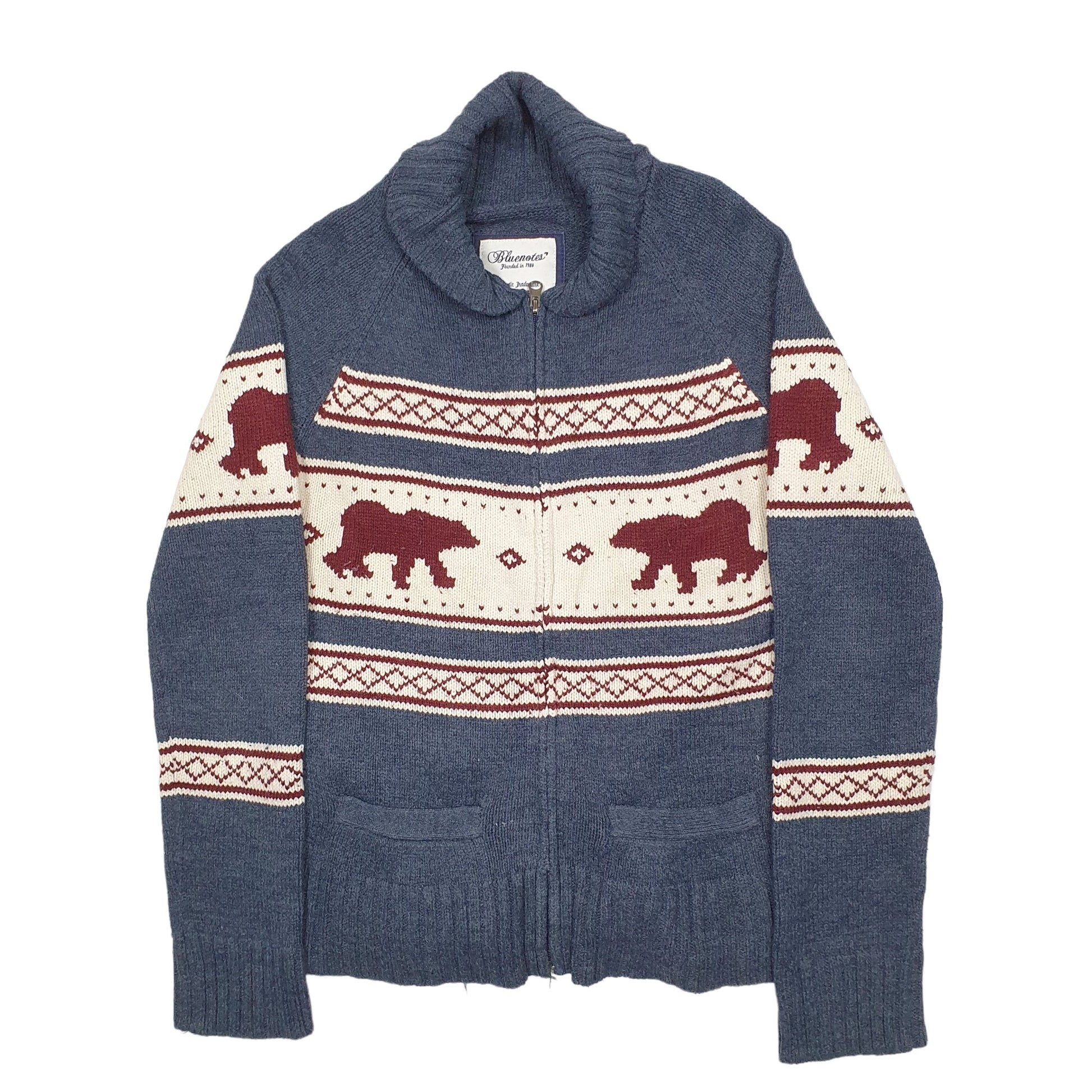 Mens Grey Bluenotes  Full Zip Jumper