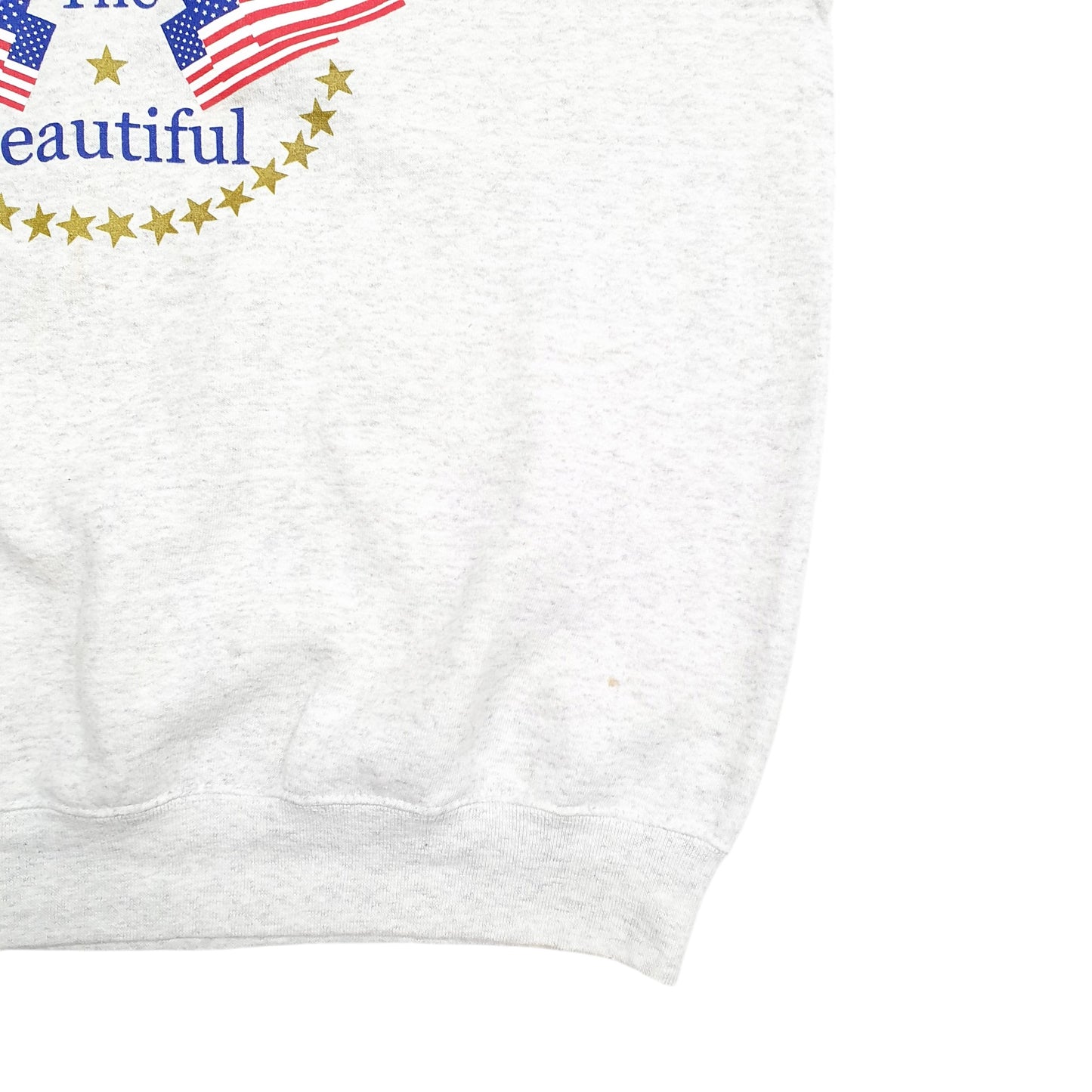 Mens Grey Santee America The Beautiful Spellout Made In USA Crewneck Jumper