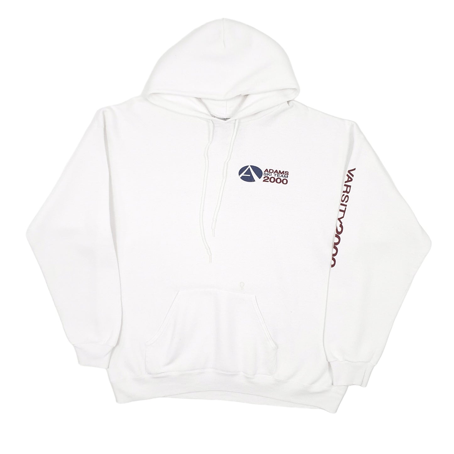 Mens White Lee Heavyweight Vintage 2000s Made In USA Ski Team Hoodie Jumper