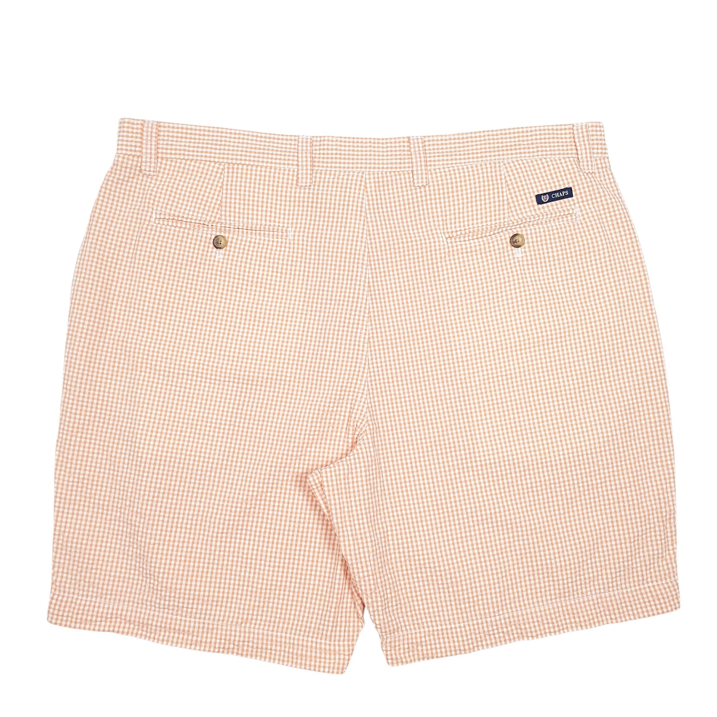 Mens Orange Chaps Gingham Summer Chino Shorts