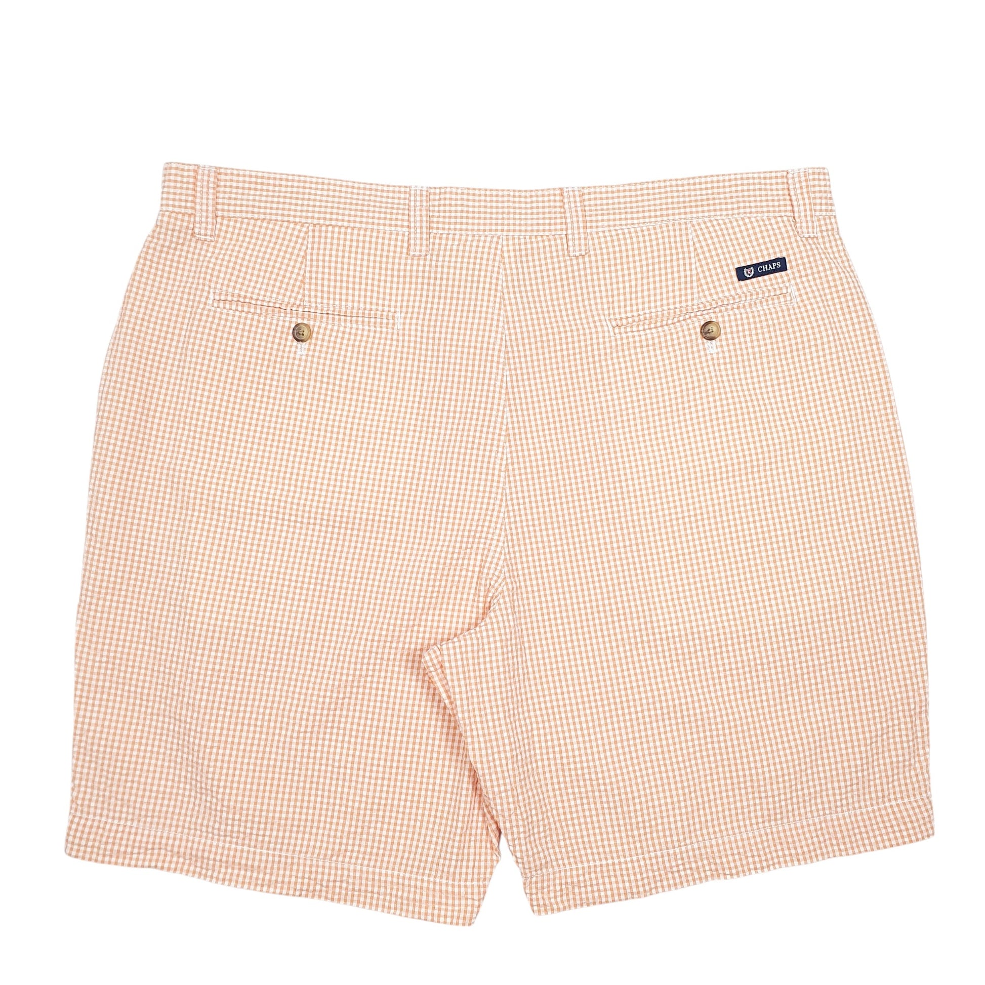 Mens Orange Chaps Gingham Summer Chino Shorts