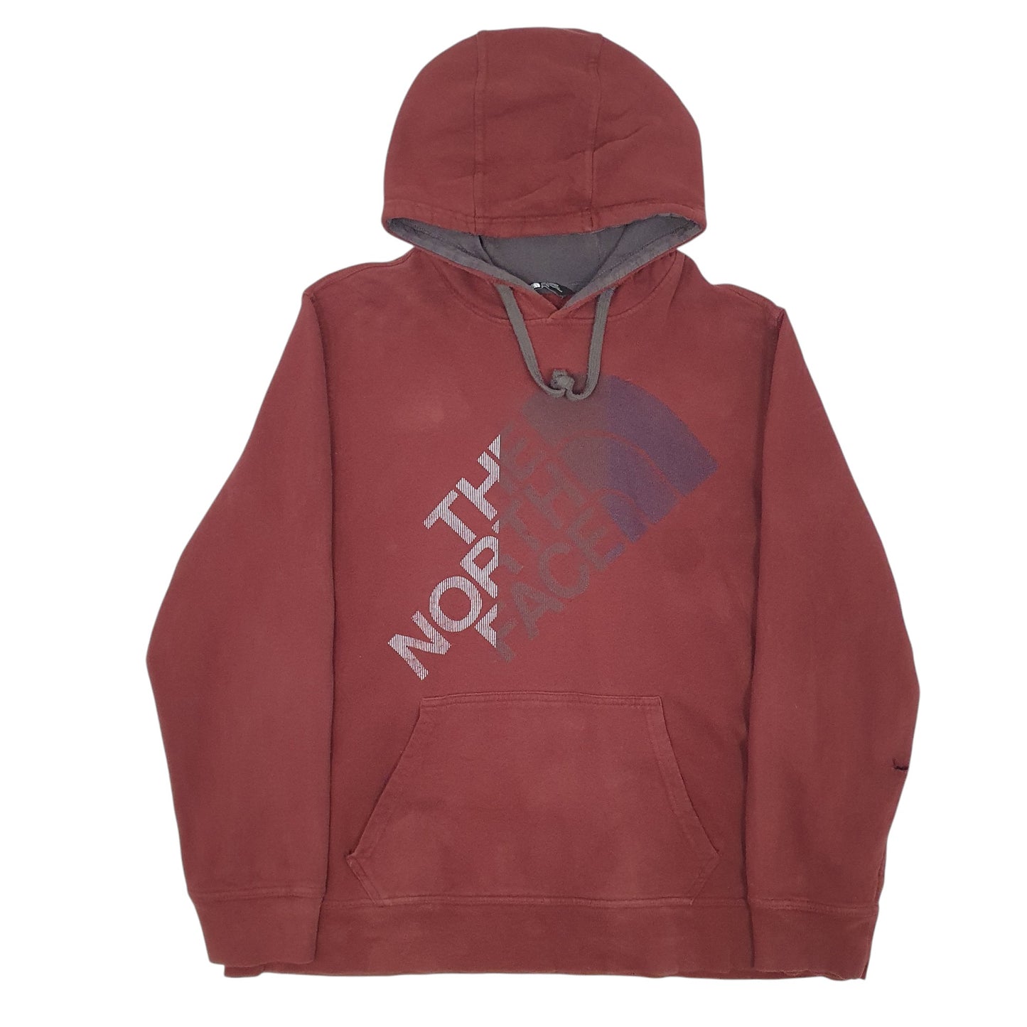 Mens Burgundy The North Face Spellout Hoodie Jumper