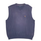 Mens Navy Tommy Hilfiger Knit Crest Cable Vest Jumper