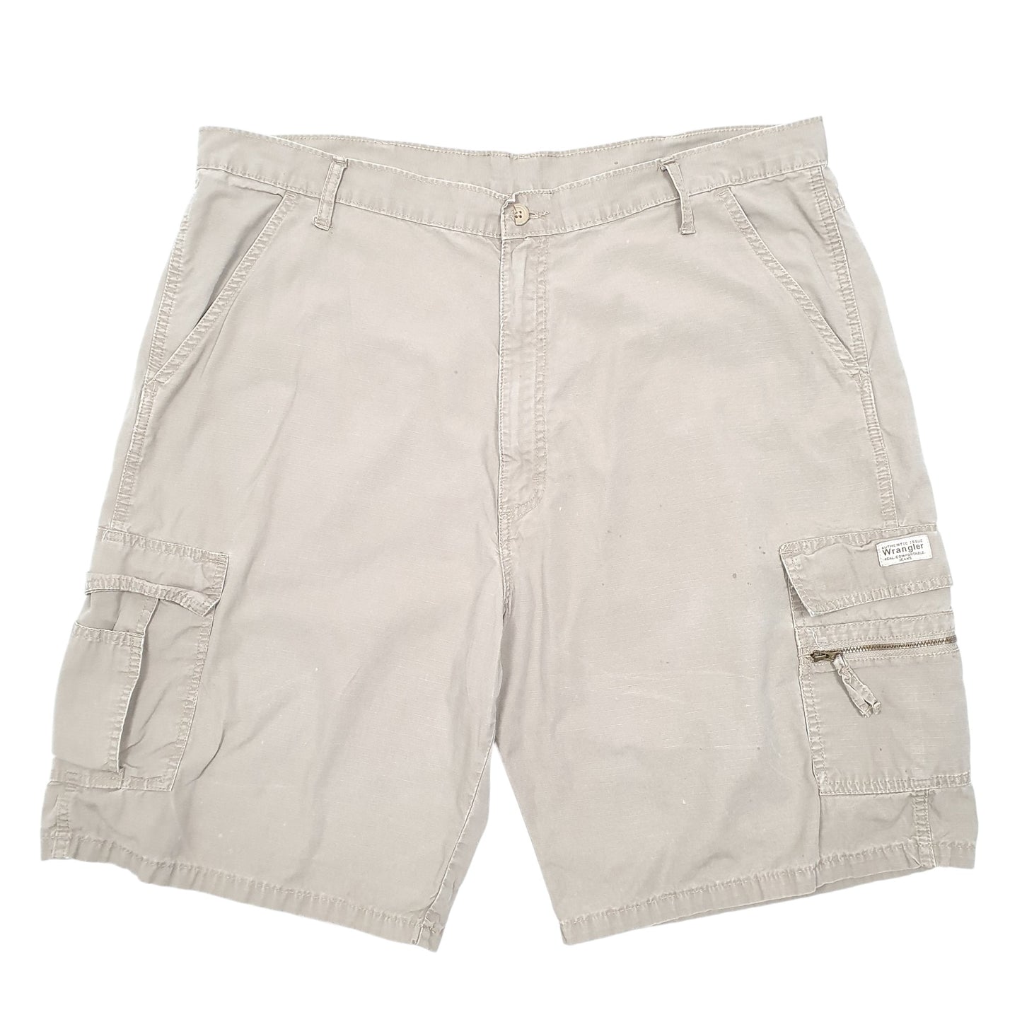 Mens Beige Wrangler Ripstop Combat Cargo Shorts