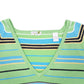 Womens Green Izod Stripe Raglan V Neck Jumper