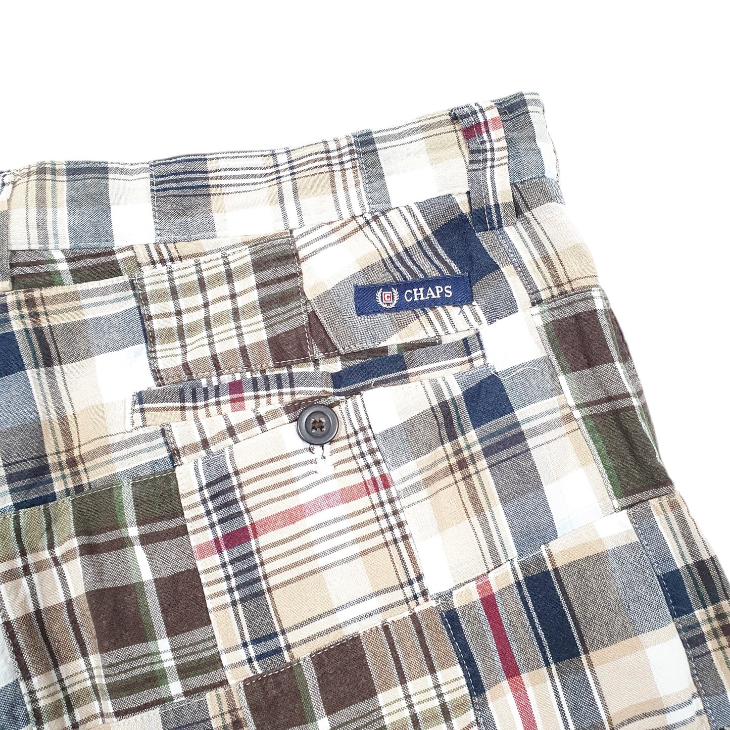 Mens Tan Chaps Madras Ivy League Chino Shorts