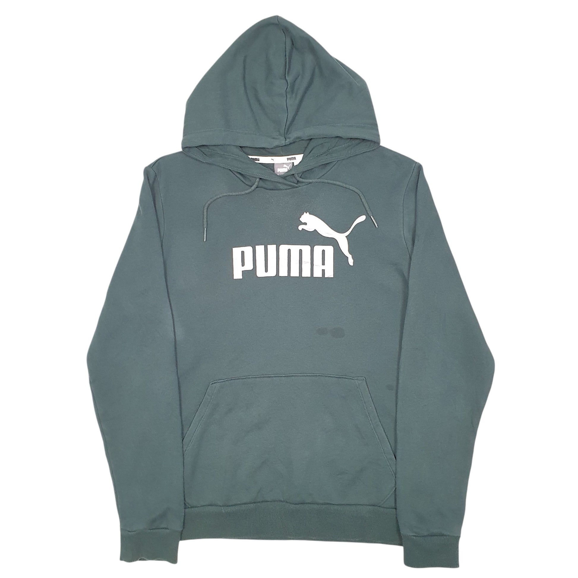 Womens Green Puma Spellout Hoodie Jumper