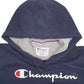 Womens Navy Champion Spellout Hoodie Jumper
