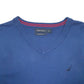 Mens Navy Nautica Knit V Neck Crewneck Jumper