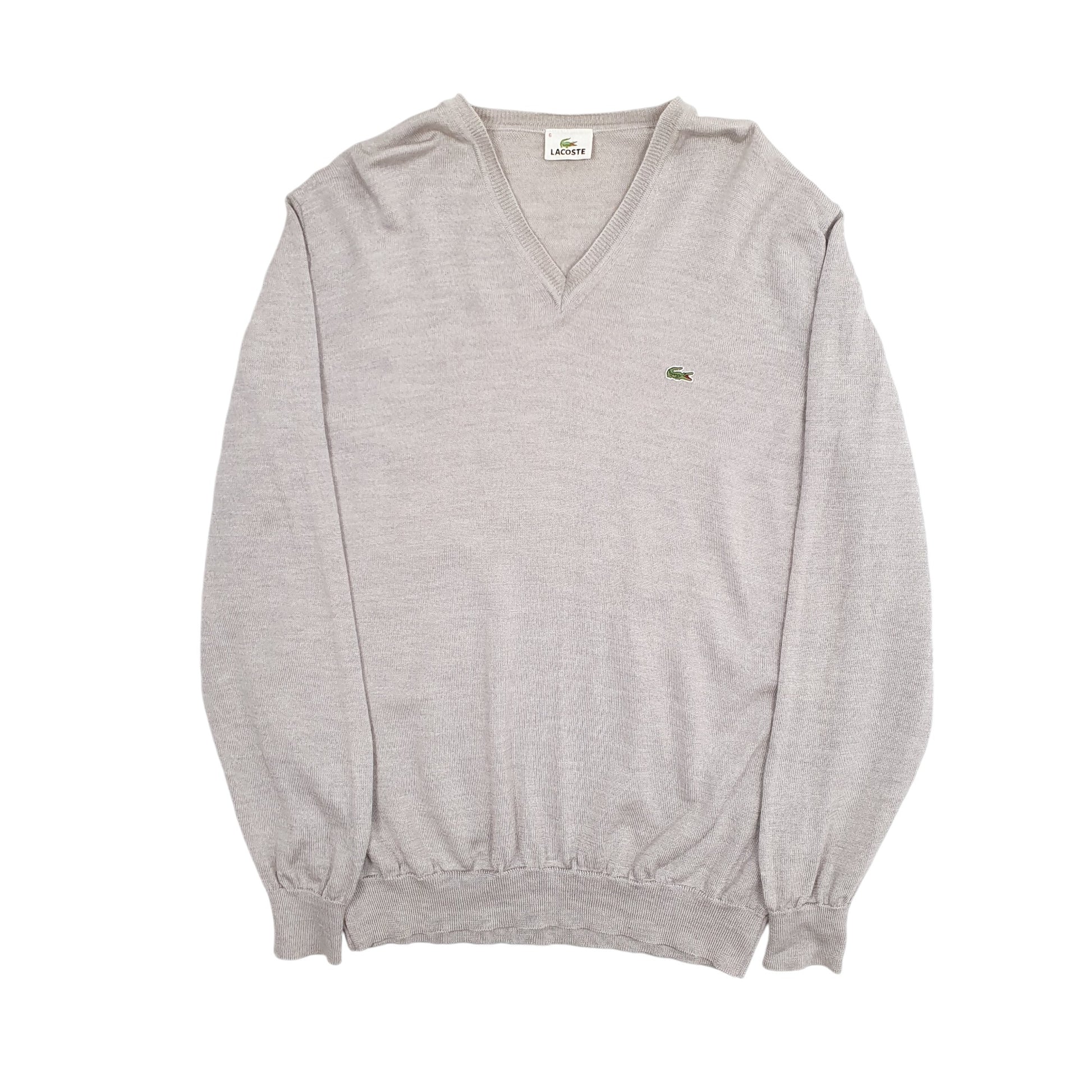 Mens Grey Lacoste V Neck Lightweight V Neck Jumper
