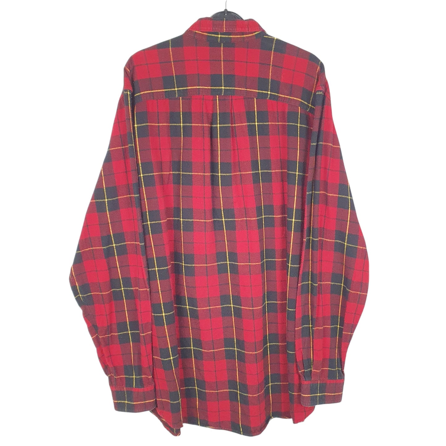 Mens Red L.L.Bean Tall Flannel Overshirt Shacket Lumberjack Tartan Long Sleeve Shirt