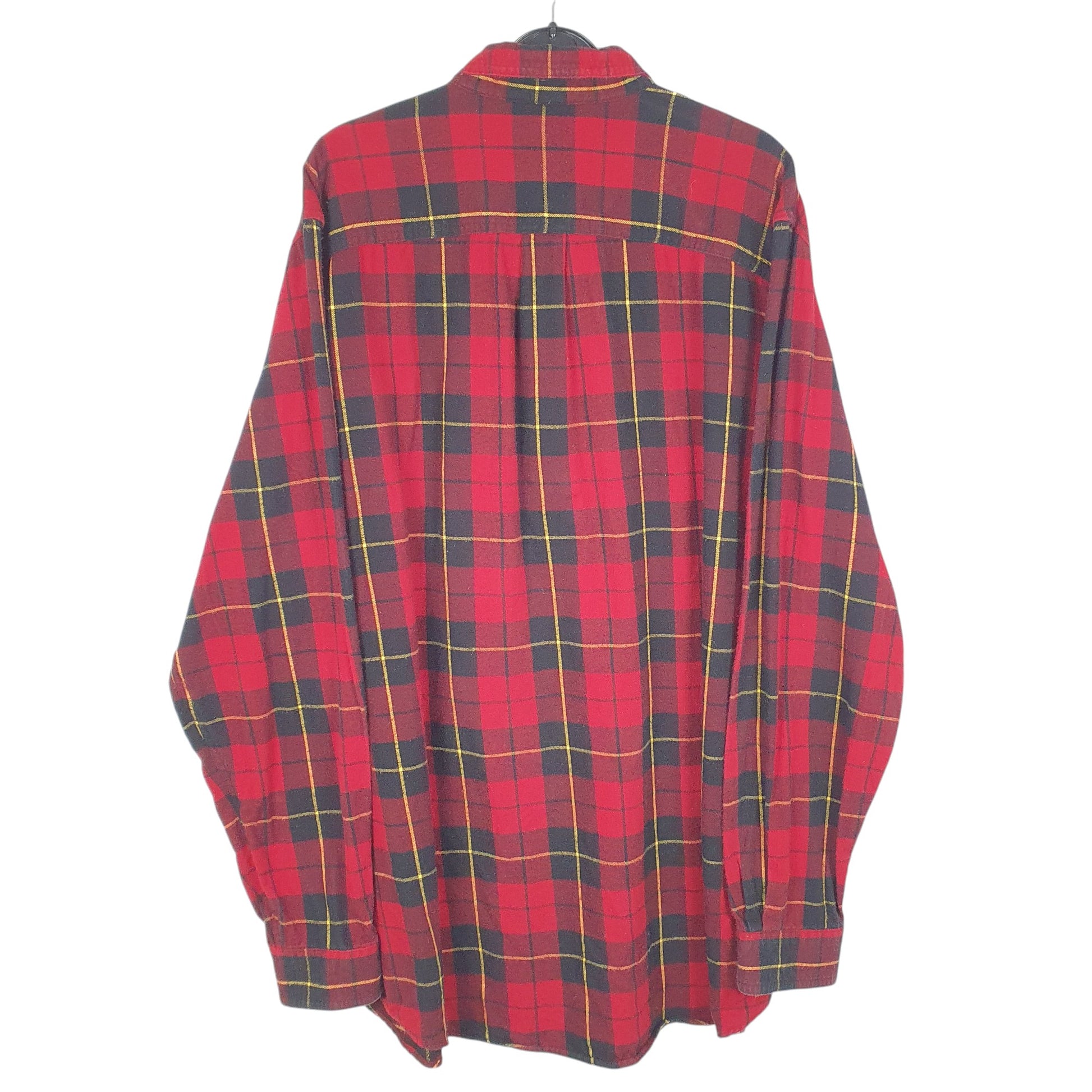 Mens Red L.L.Bean Tall Flannel Overshirt Shacket Lumberjack Tartan Long Sleeve Shirt