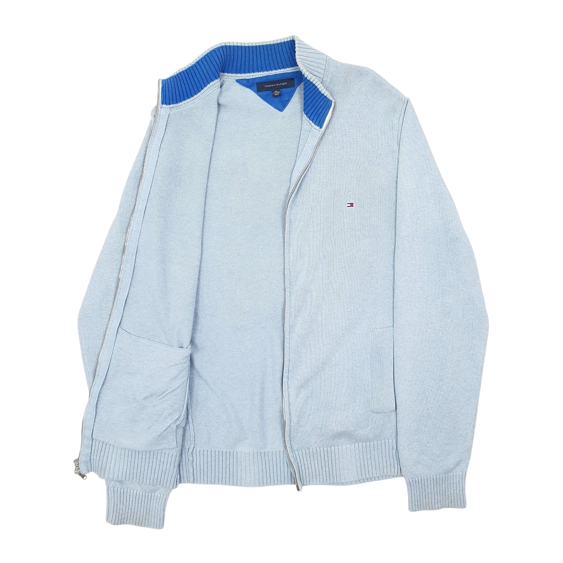 Mens Blue Tommy Hilfiger Knit Full Zip Jumper