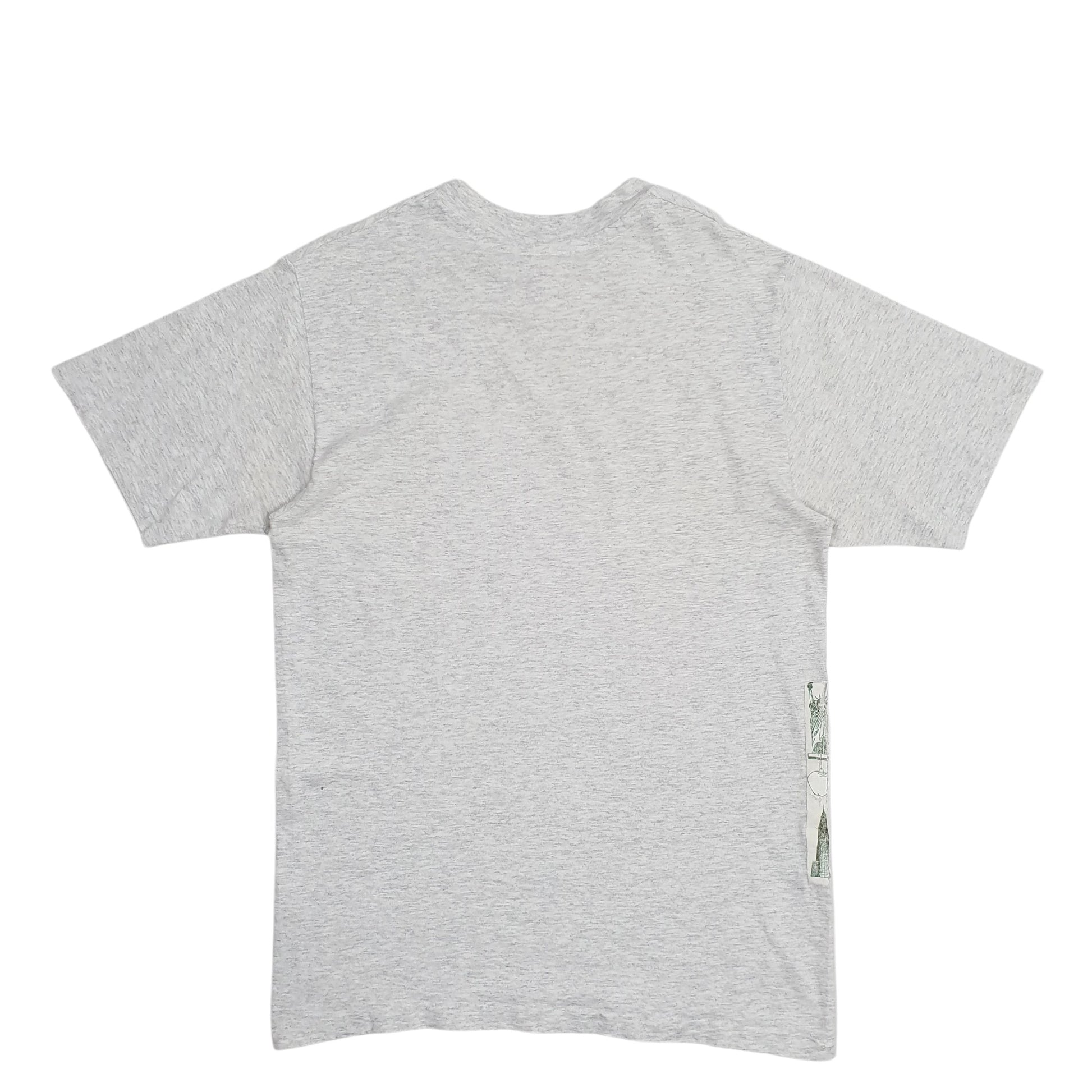 Mens Grey The Cotton Exchange Single Stitch Vintage 90s Made In USA Florida Spellout Short Sleeve T Shirt