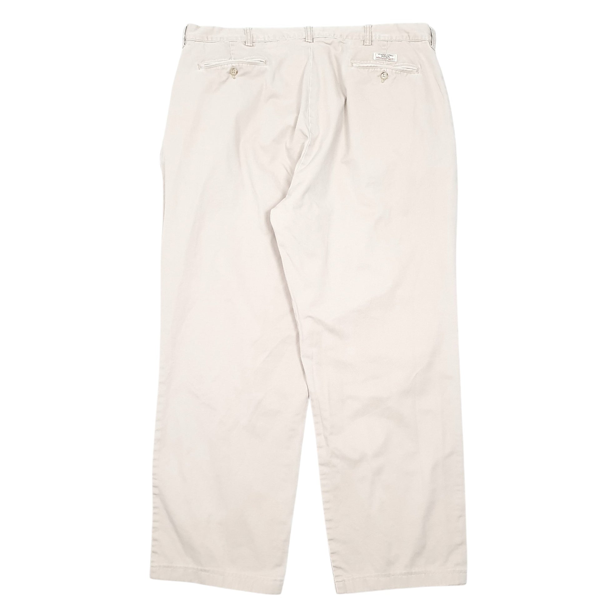 Mens Beige Polo Ralph Lauren Vintage Double Pleated Andrew Pant Chino Trousers