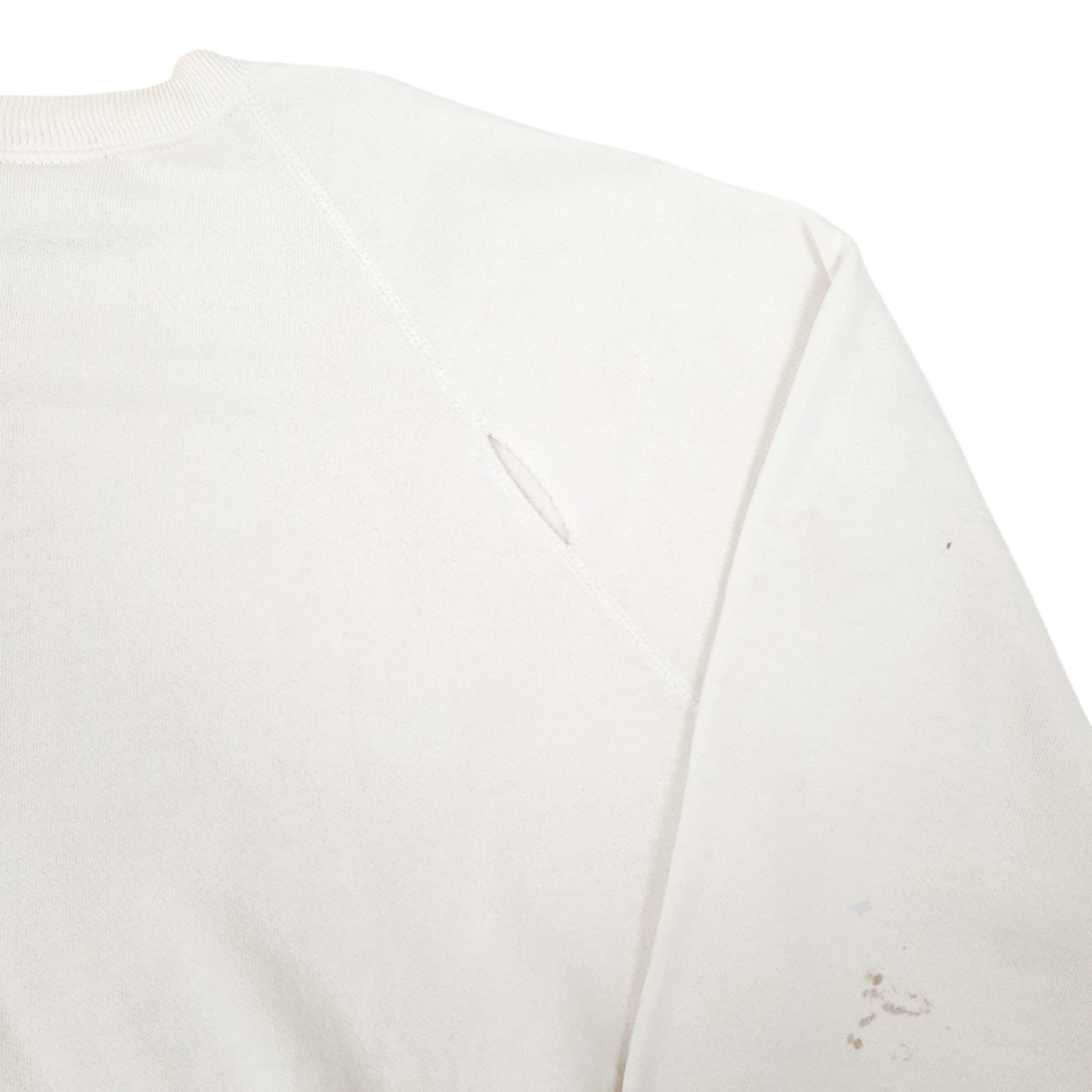 Womens White Lee Vintage Made In USA Crewneck Jumper