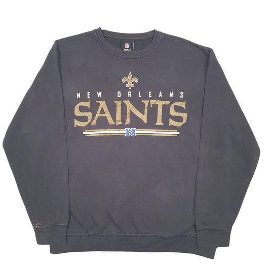 Mens Black NFL NFL New Orleans Saints Spellout Football Crewneck Jumper