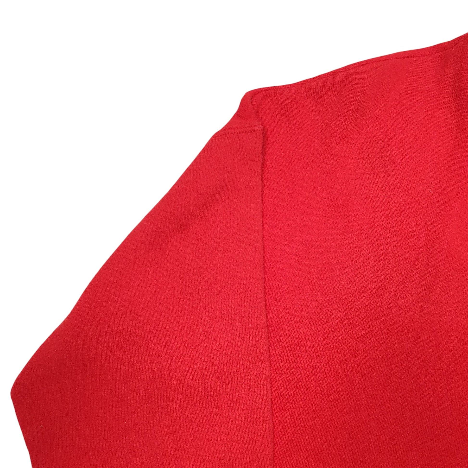 Womens Red Fruit Of The Loom Peace Spellout Crewneck Jumper