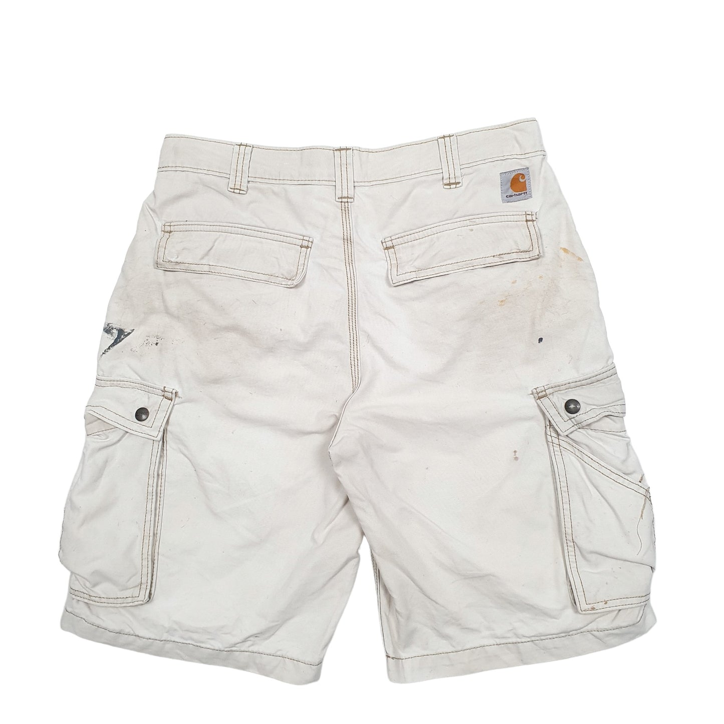 Mens Cream Carhartt Workwear Cargo Shorts
