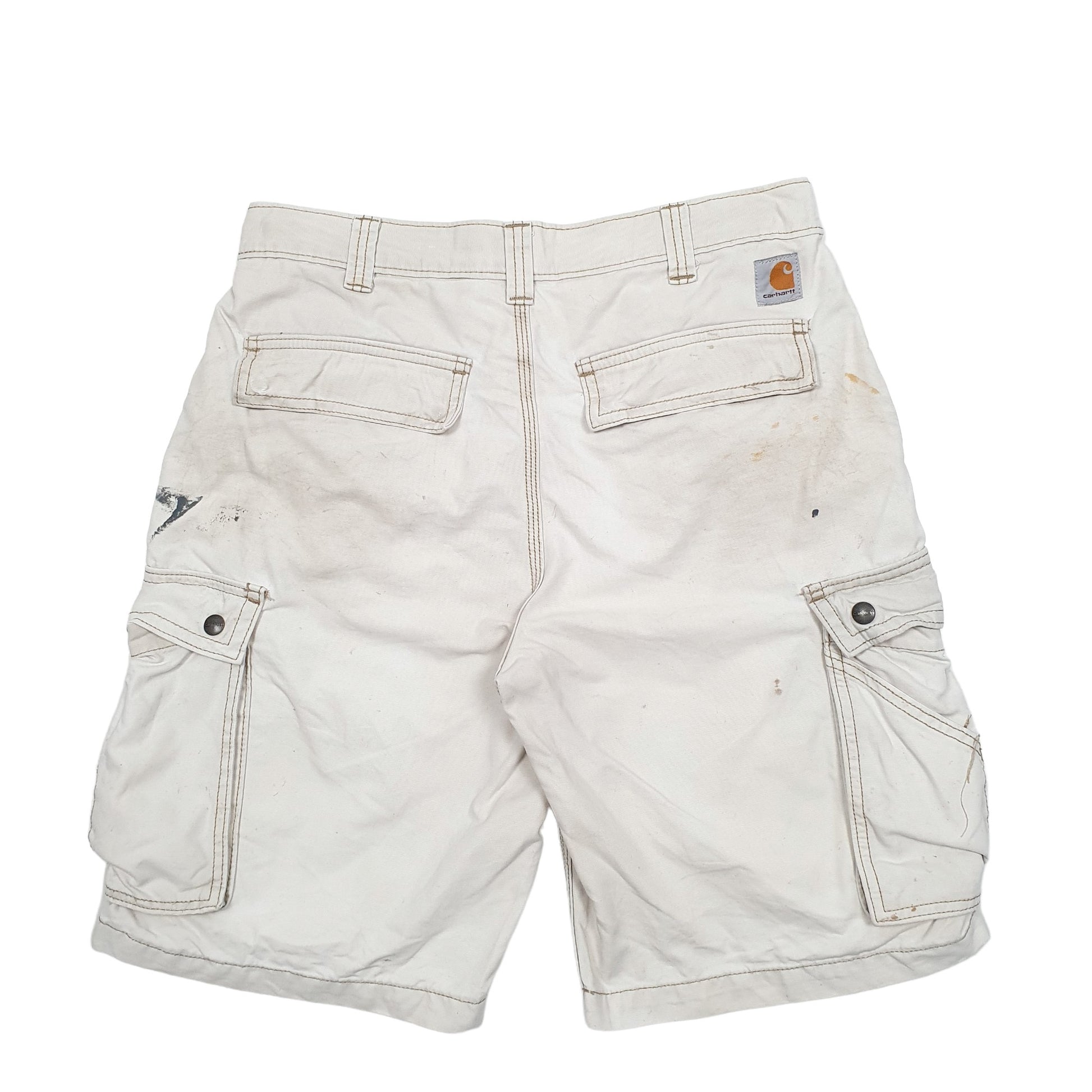 Mens Cream Carhartt Workwear Cargo Shorts