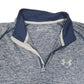 Mens Grey Under Armour Workout Gym Heatgear Quarter Zip Jumper