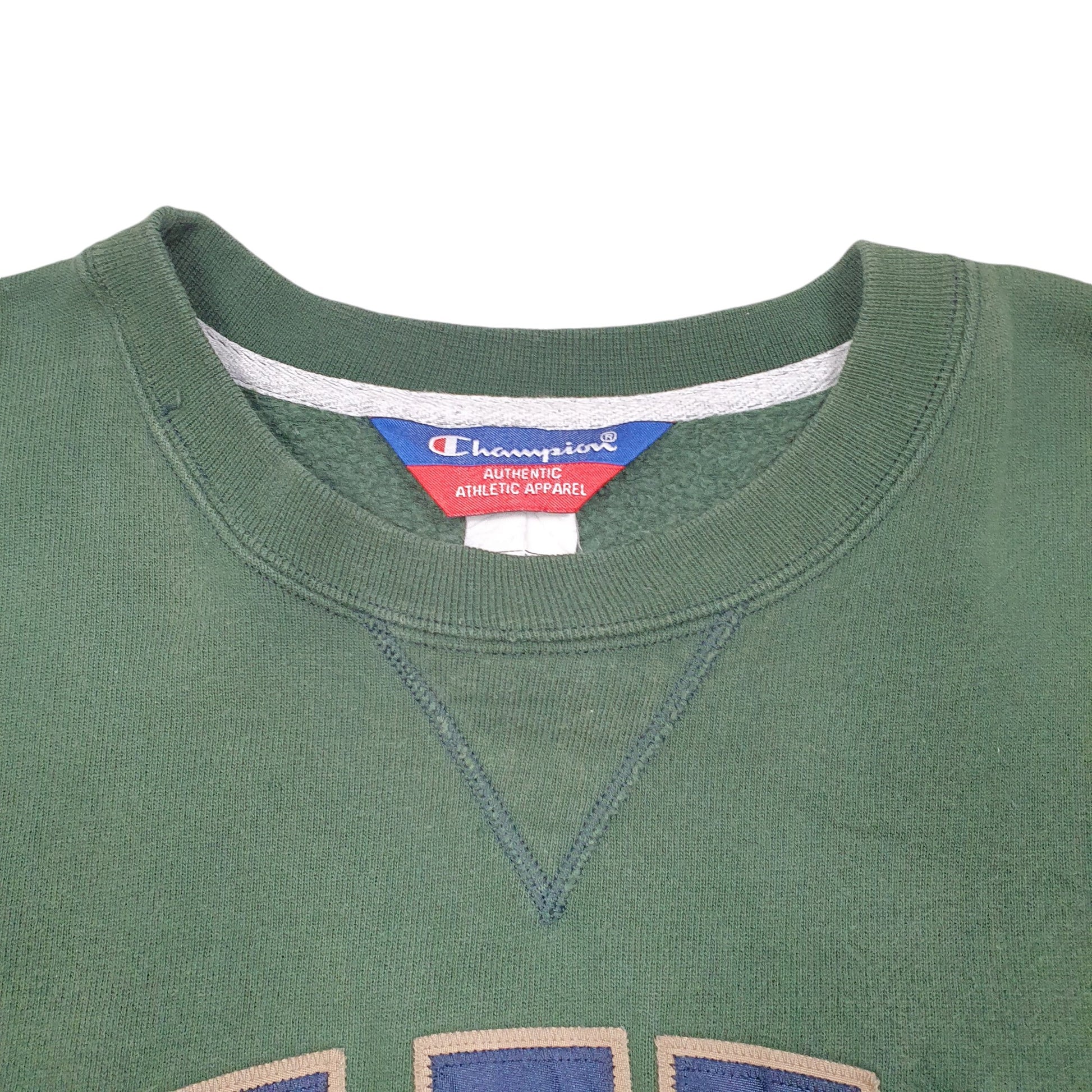 Mens Green Champion Ohio Spellout Crewneck Jumper