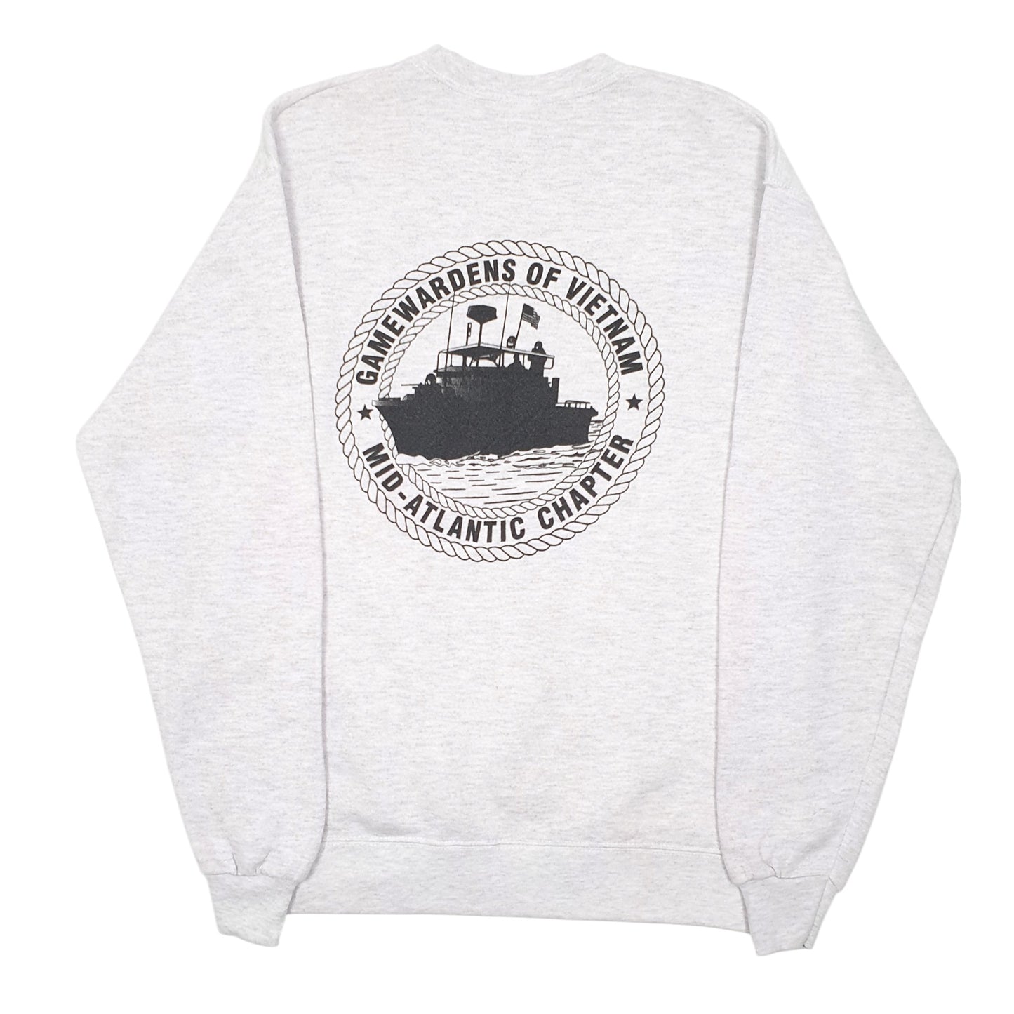 Mens Grey Lee Vintage Heavyweight Gamewardens Vietnam Chapter Crewneck Jumper