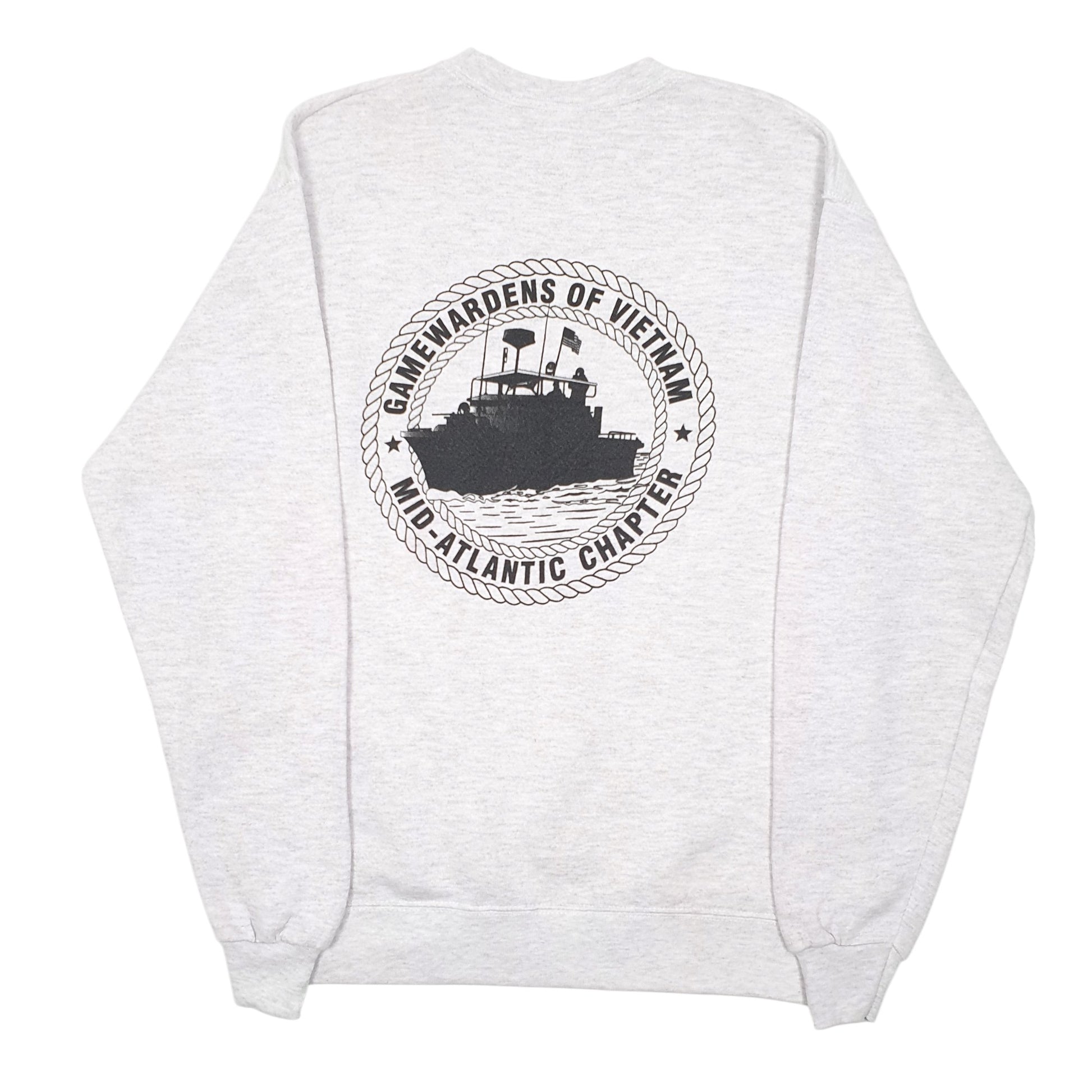 Mens Grey Lee Vintage Heavyweight Gamewardens Vietnam Chapter Crewneck Jumper