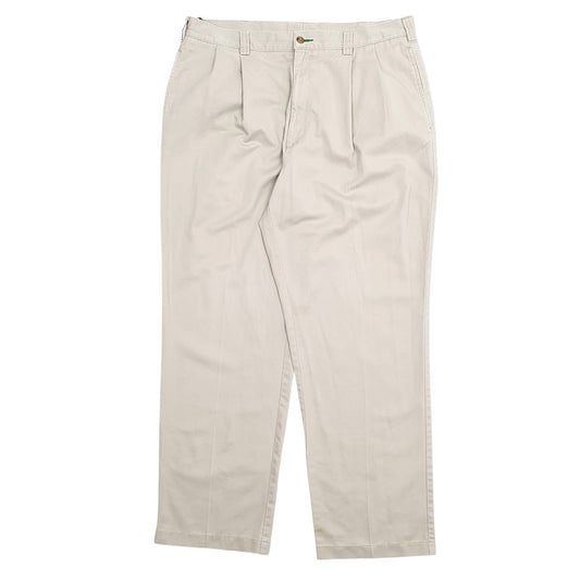 Mens Cream Tommy Hilfiger Double Pleated Chino Trousers