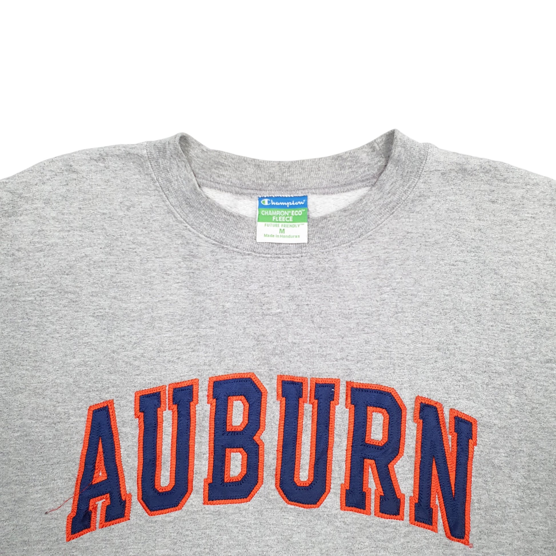 Mens Grey Champion Auburn Spellout Crewneck Jumper