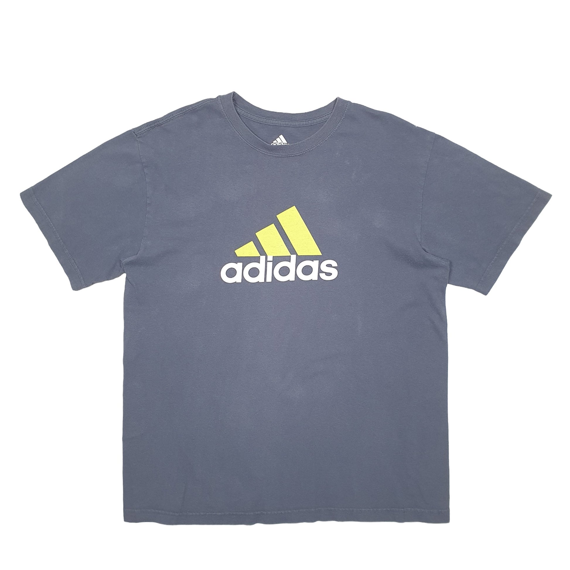 Mens Grey Adidas Spellout Short Sleeve T Shirt