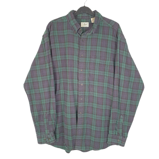 Mens Green L.L.Bean Flannel Overshirt Long Sleeve Shirt