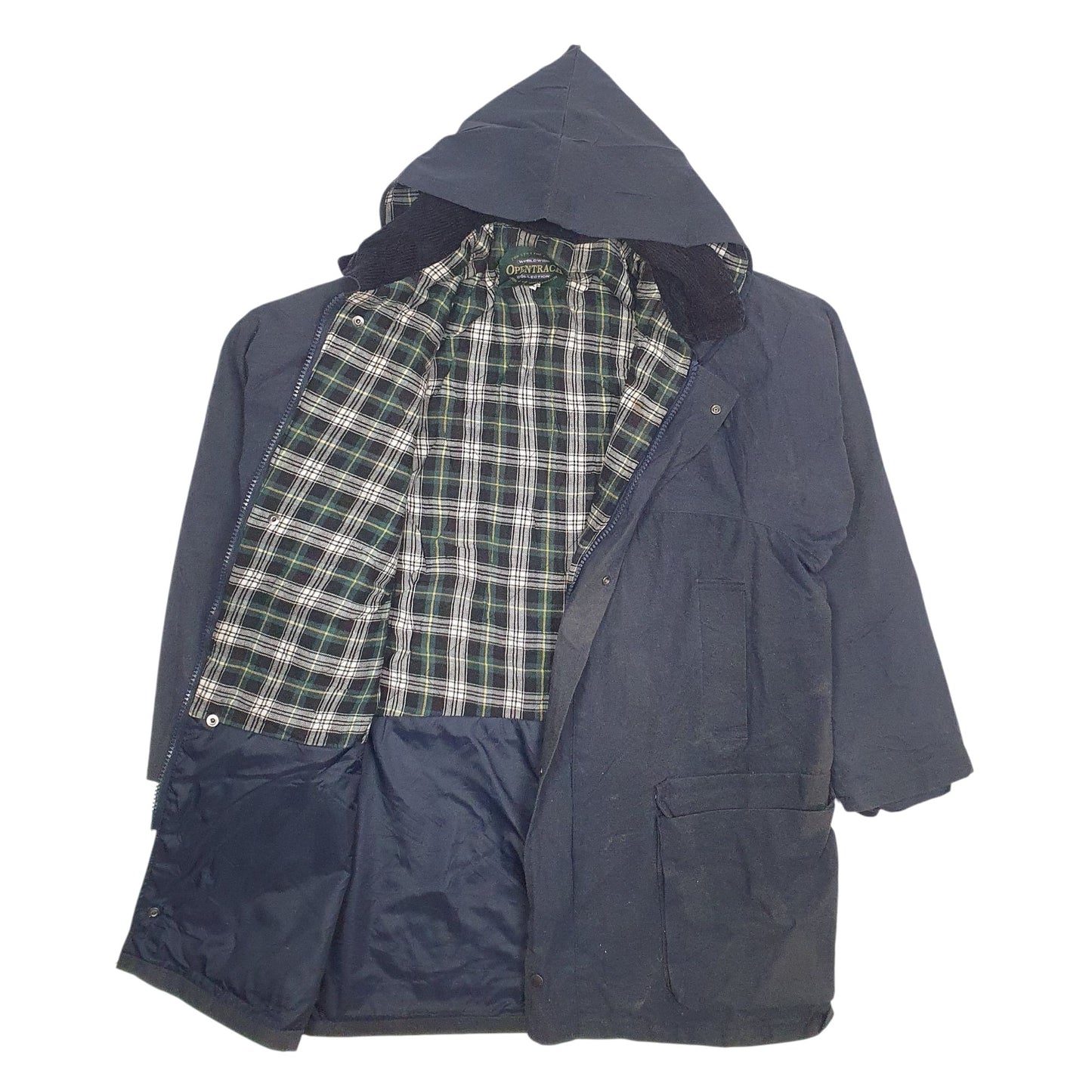 Mens Navy Open Track   Coat