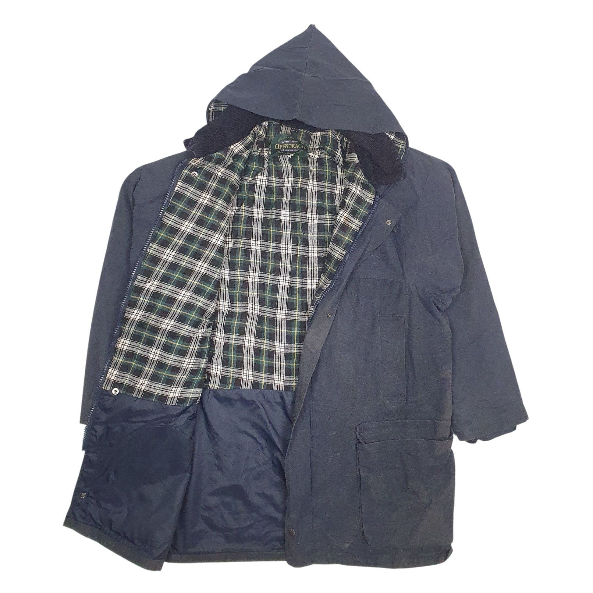 Mens Navy Open Track   Coat