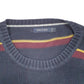 Mens Navy Nautica Knit Striped Sweater Crewneck Jumper
