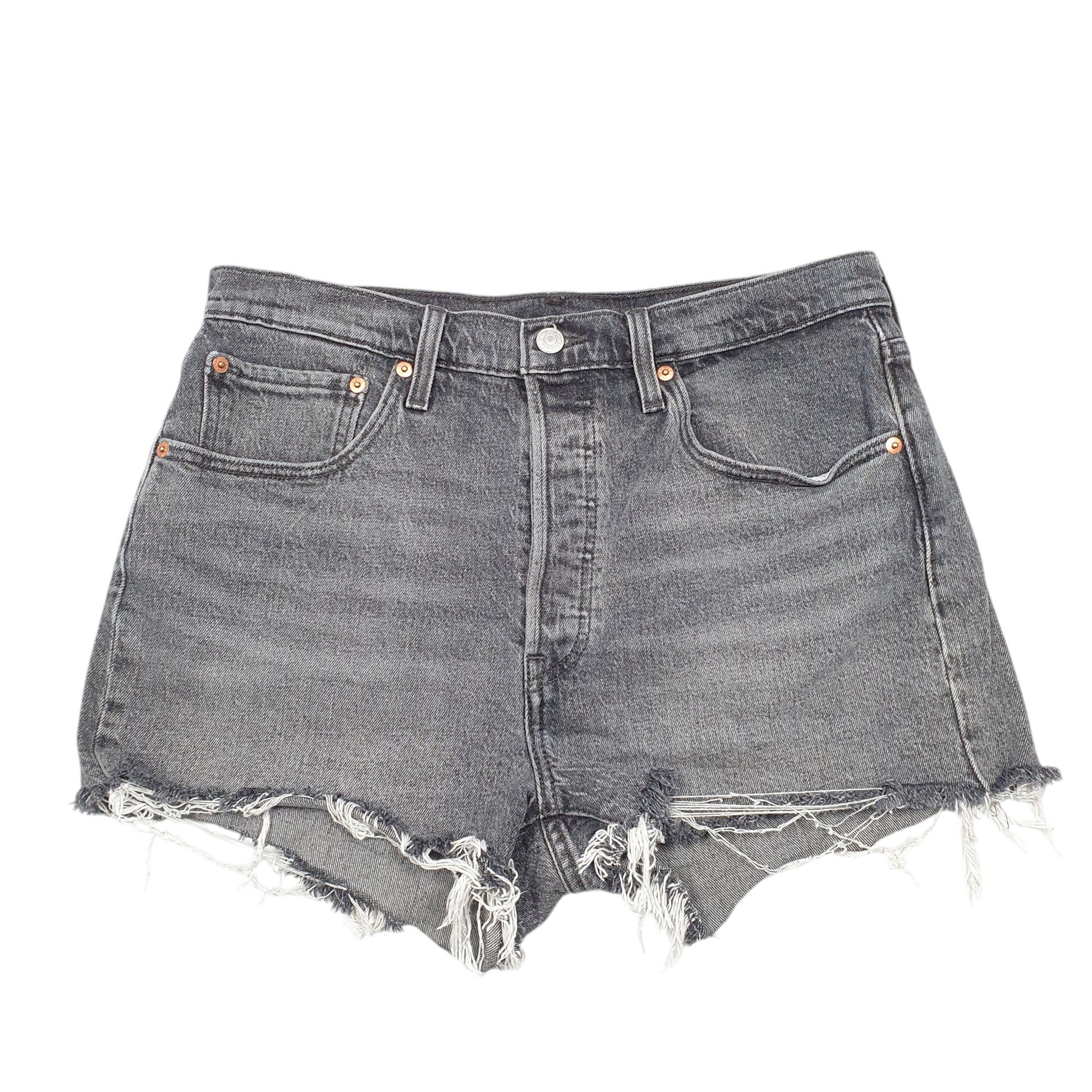 Womens Grey Levis 501 Jorts Hot Pants Jean Denim Shorts