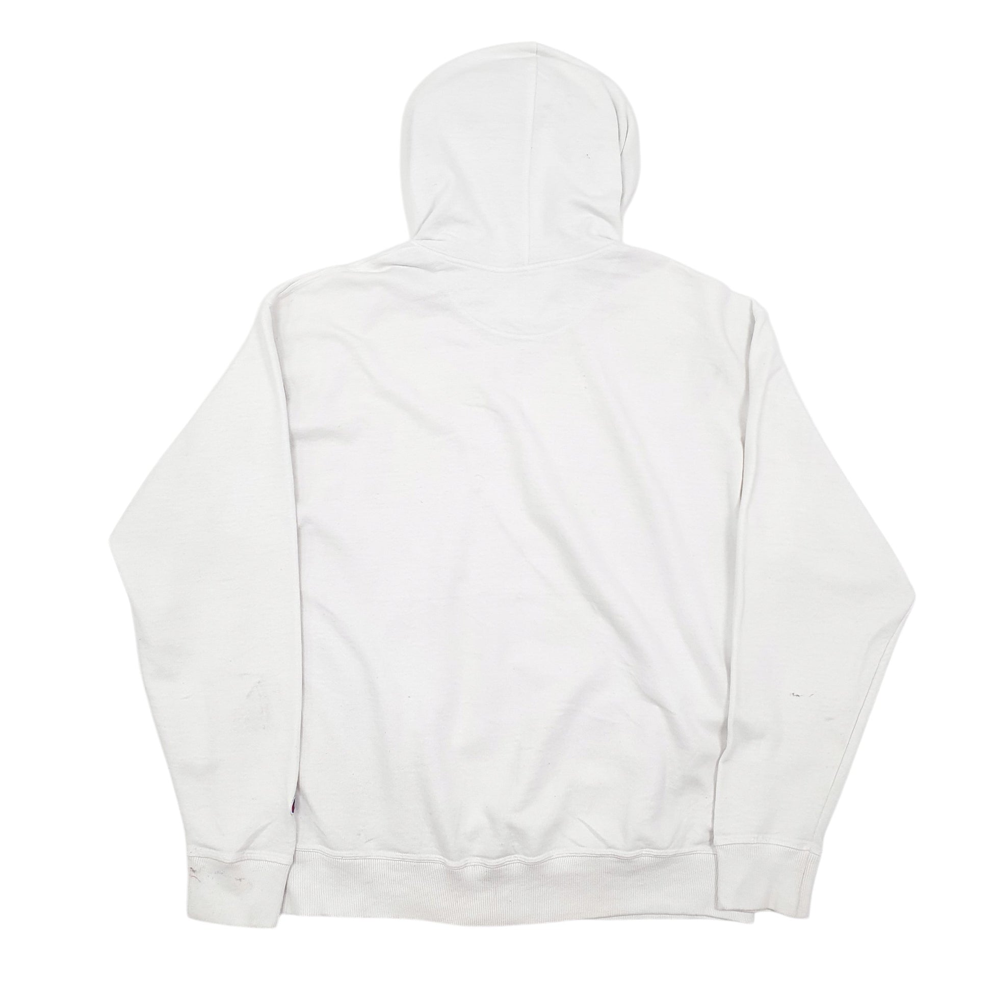Mens White Champion Spellout Hoodie Jumper