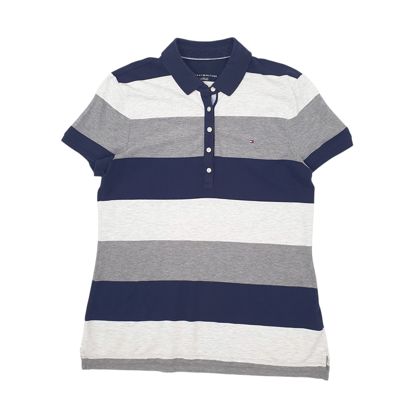 Womens Grey Tommy Hilfiger  Short Sleeve Polo Shirt