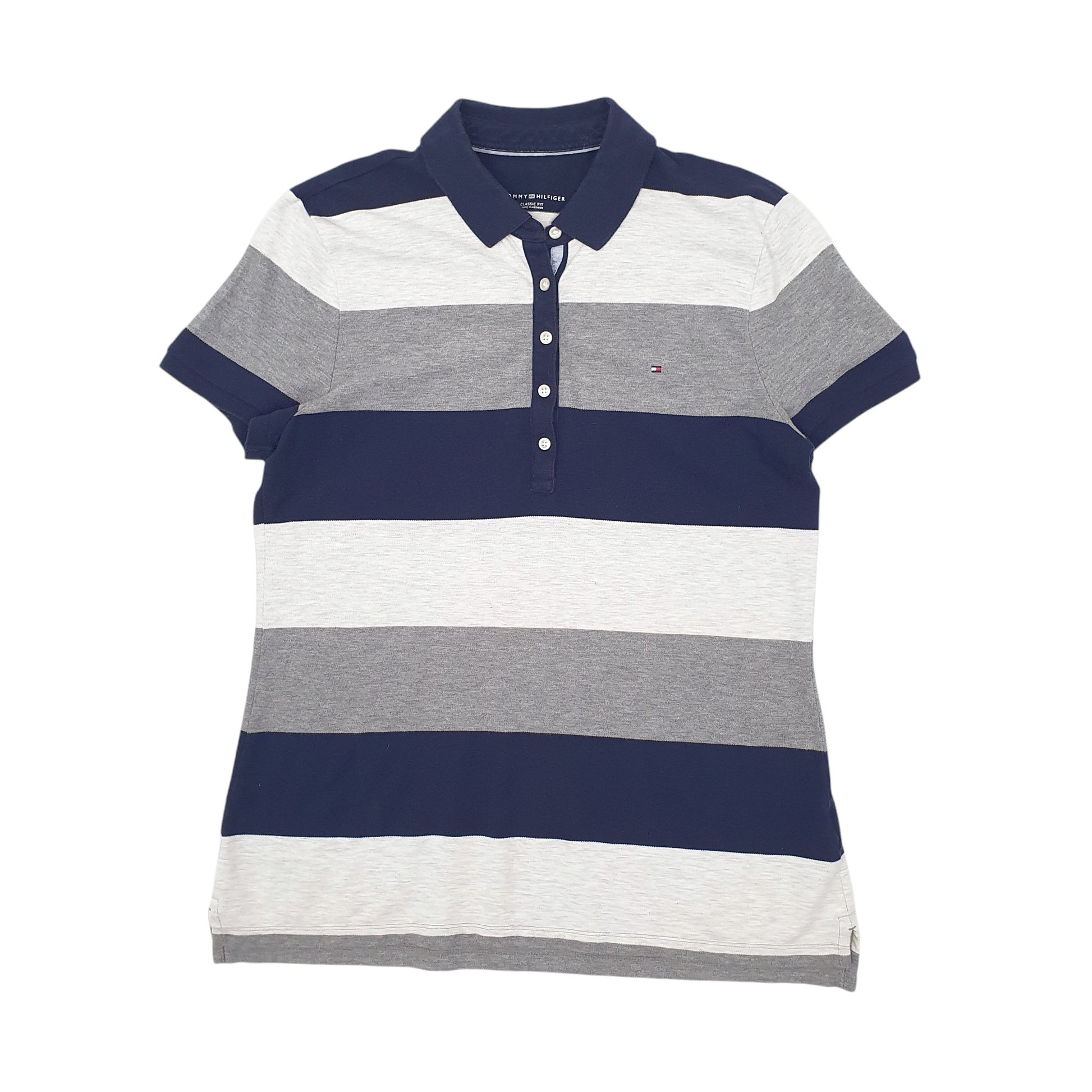 Womens Grey Tommy Hilfiger  Short Sleeve Polo Shirt