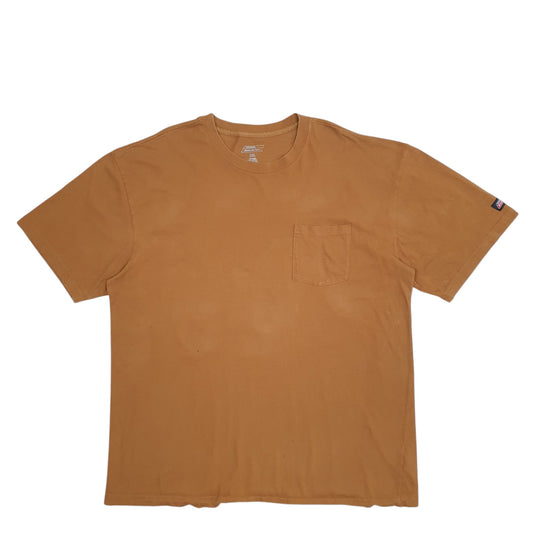 Mens Brown Dickies Pocket Short Sleeve T Shirt