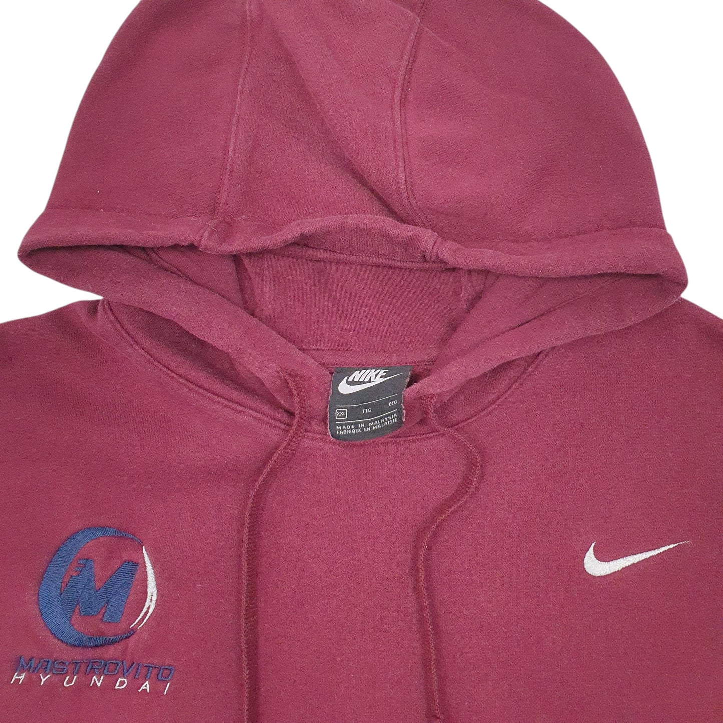 Mens Burgundy Nike Hyundai Hoodie Jumper