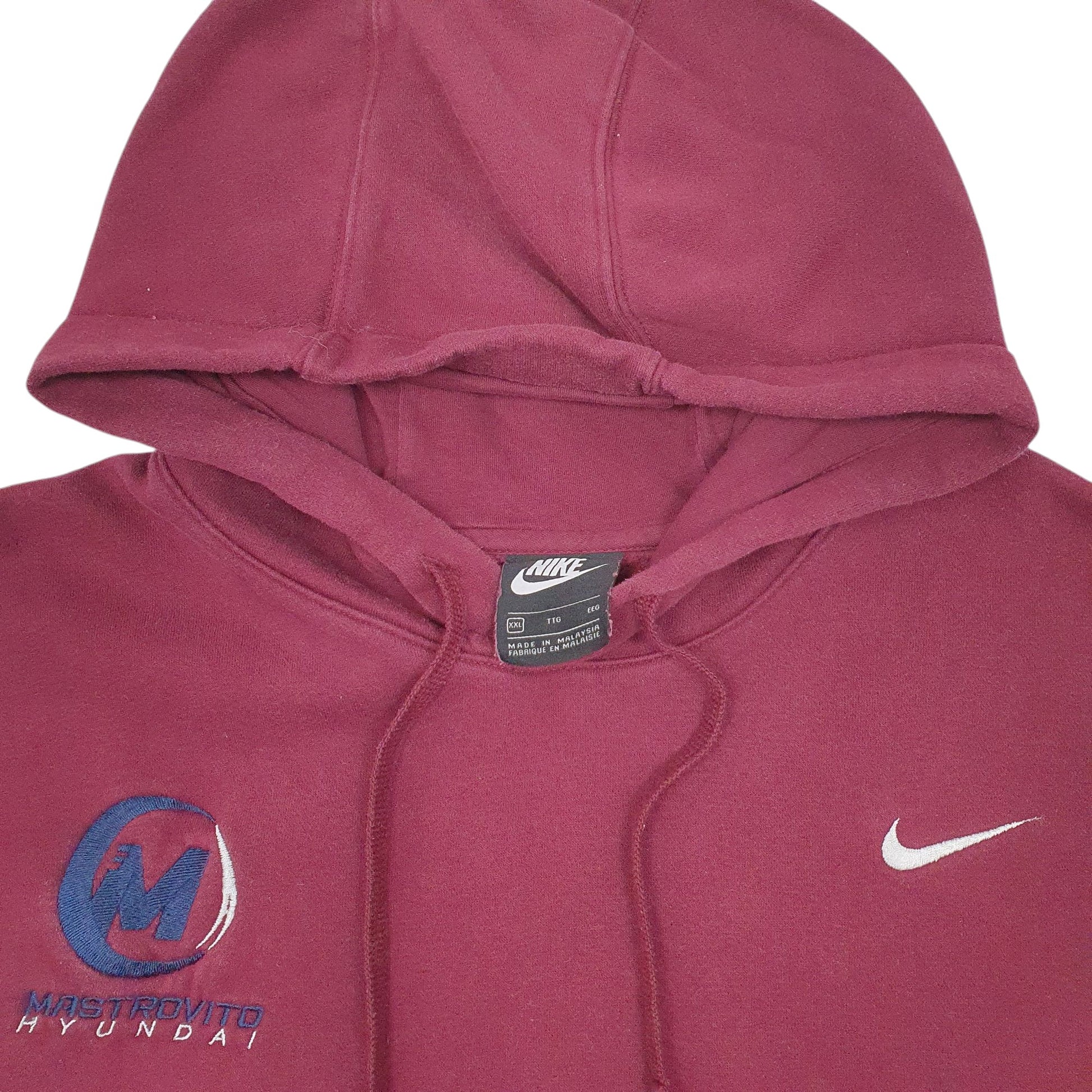 Mens Burgundy Nike Hyundai Hoodie Jumper